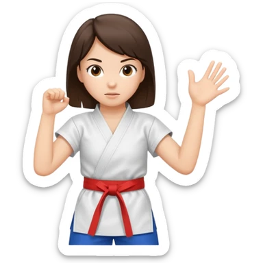 Brunette girl who practice karate sticker