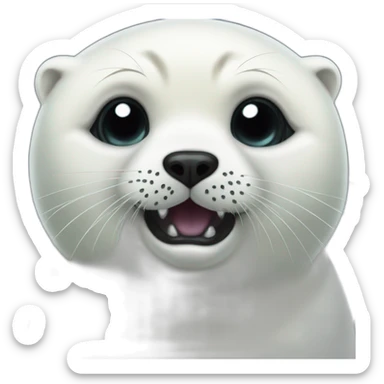 Spooky scary harp seal machine sticker