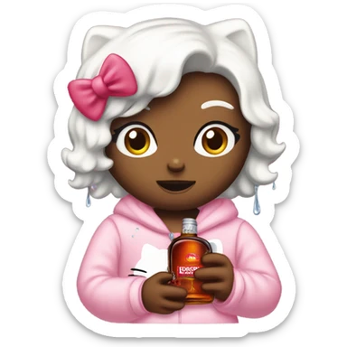 Hello kitty crying tears holding Hennessy bottle😭  sticker