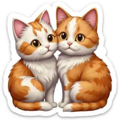cat kisses cat sticker