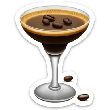 expresso martini with three expresso beans on top sticker
