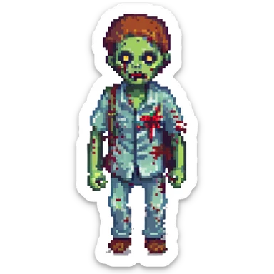 a zombie from the game DAYZ sticker