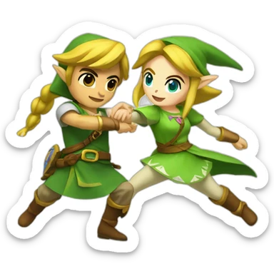Link and zelda dancing sticker