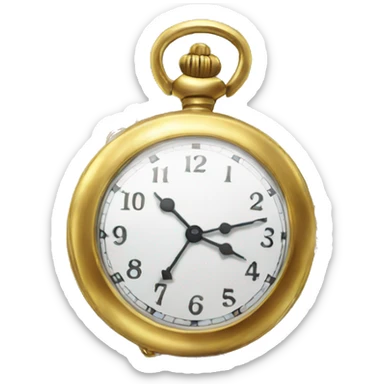 pocket watch with gold chain sticker