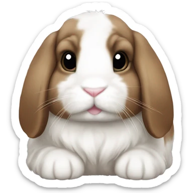 Brown and white holland lop bunny sticker