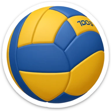Pelota de voleibol azul amarillo y blanco  sticker