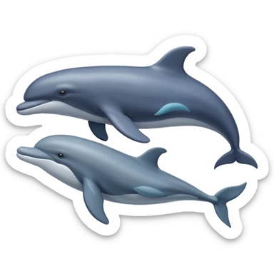 une baleine avec un dauohin en dessous sticker