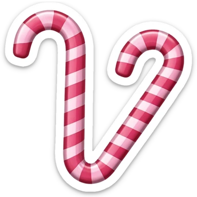 Red and pink candy cane sticker