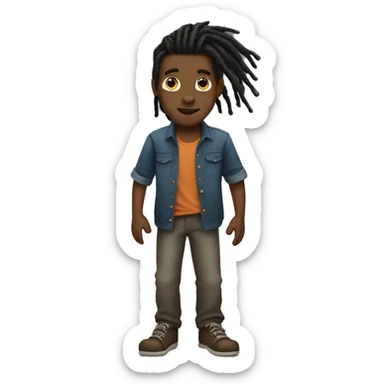 tall boy with dreads sticker