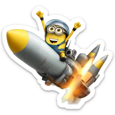 minion riding a ballistic missile sticker
