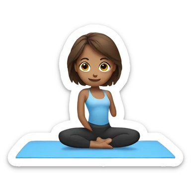 Girl with brown hair doing Pilates  sticker