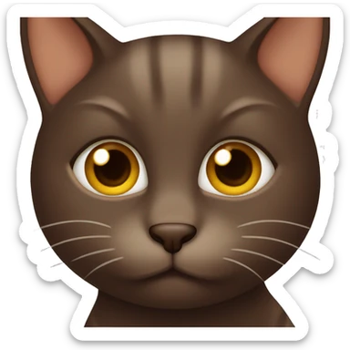 Chocolate brown cat sticker