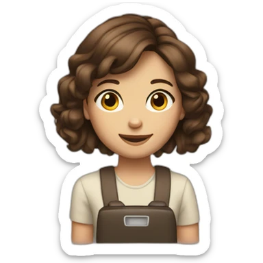 Brown hair girl and like radio sticker