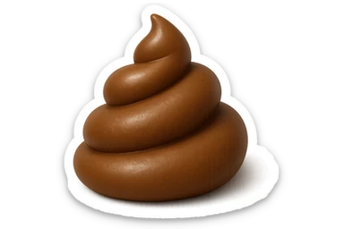 EMOJI STILE IPHONE 3D DI UNa montagna di feci a palline stile emoji iphone E FALLO MOLTO REALISTICO IN 3D sticker