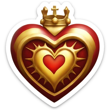 gothic red and gold holy heart sticker