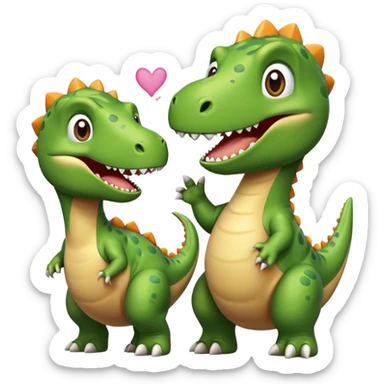 Dinosaurs blowing a kiss sticker