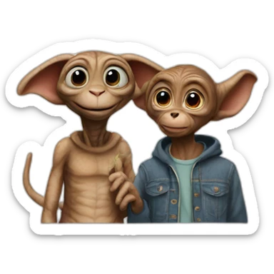 E. T and mickey  sticker