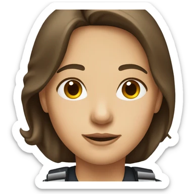 white female pilot brown hair sticker