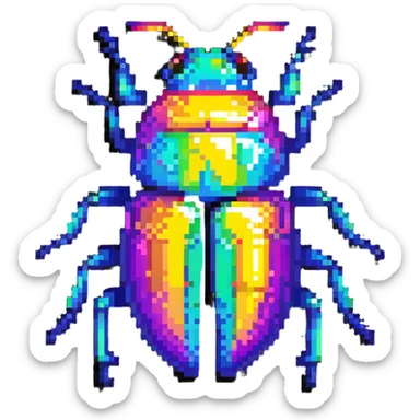 Iridescent beetle with shimmering shell and rainbow colors sticker