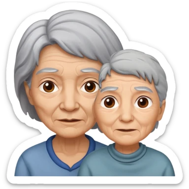 lo mismo que estas haciendo solo coloca alado de la abuela un hombre joven  sticker