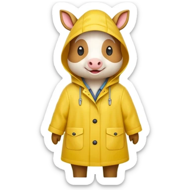 Raincoat Farm Animal sticker