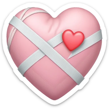 a heart con una venda but light pink  sticker