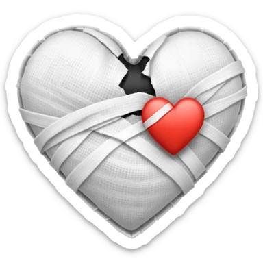 Black and white bandaged heart  sticker