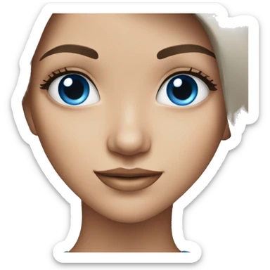 pretty brunette girl with blue eyes sticker