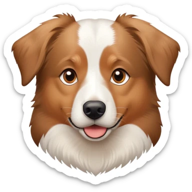 White and brown Australian Shepard mix dog sticker