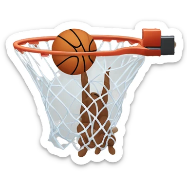  dunking ball into in basketball net sticker