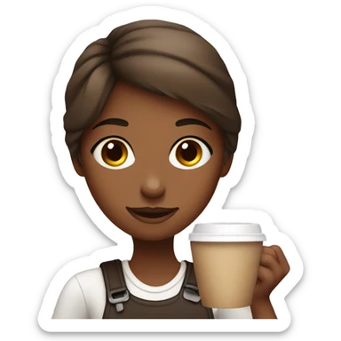 girl with speciality coffee  sticker