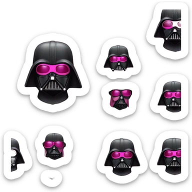 darth vader in pink suit with sunglasses with svaroski sticker
