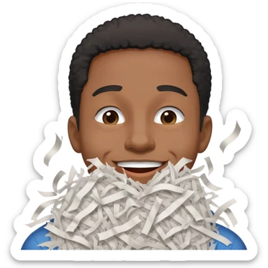 A black man kissing shred sticker