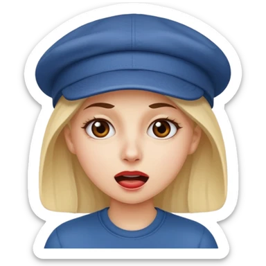 woman wearing cap and making weird face expresions sticker