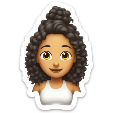 Indian woman with curly hair doing a headstand sticker