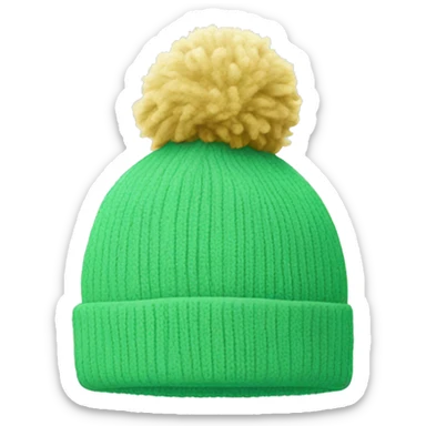 Light green beanie with a Pom Pom on top NO PERSON sticker