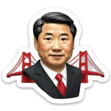 President Xi with Golden States Bridge sticker