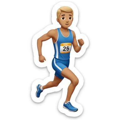 a man crossing Finish Line  sticker