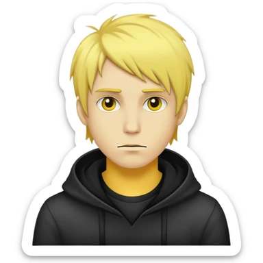 Make an yellow man like this 🙄 and make him have emo hairs sticker