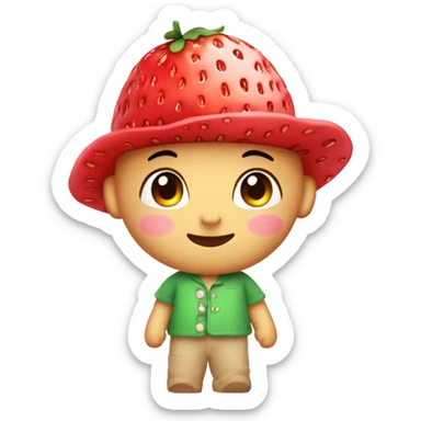 sonny angel with strawberry hat sticker