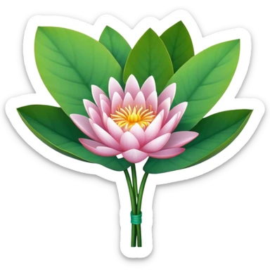 big bouquet Water Lily, stem, leaf sticker