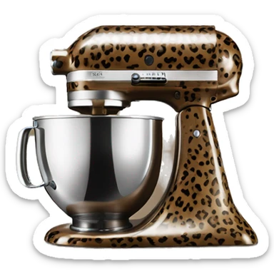 Realistic isolated bronze and leopard print kitchenaid mixer. sticker