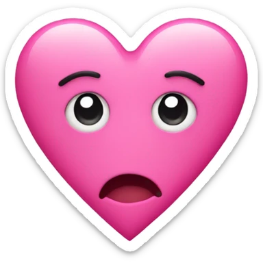 pink heart eyes with pick heart around it sticker