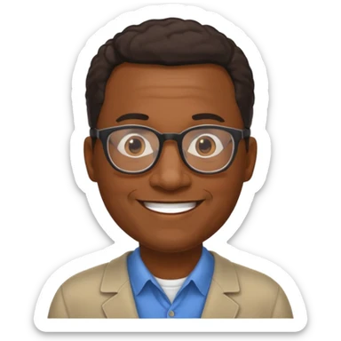 Middle-aged black office man I.T. Supervisor sticker