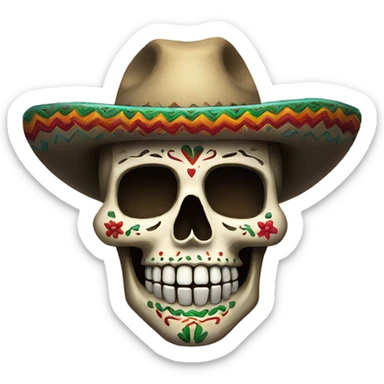 mexican skull sticker