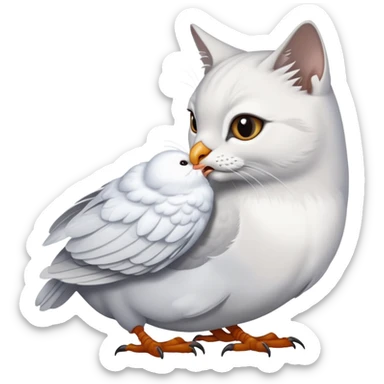 Dove bird eating a cat  sticker