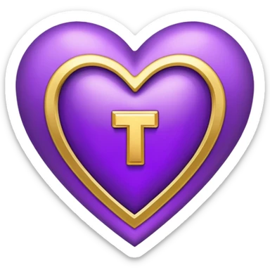 The golden Letter “t” inside a Purple Heart sticker