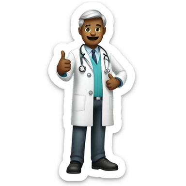 plauge doctor with half the body showing and has a thumbs up sticker