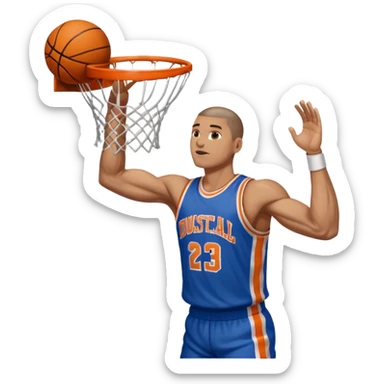 a single arm dunking a basketball into a hoop sticker