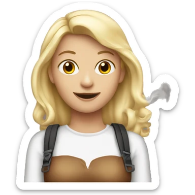 Blonde Girl Holding cigeratte  sticker